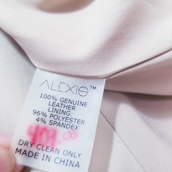 RARE Alexis 100% Genuine Leather Suede Belted Halter Dress with Side pockets - Picture 4 of 16